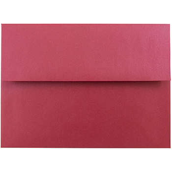 JAM Paper A7 Metallic Invitation Envelopes, 5 1/4&quot; x 7 1/4&quot;, Jupiter Red Stardream, 50/BX